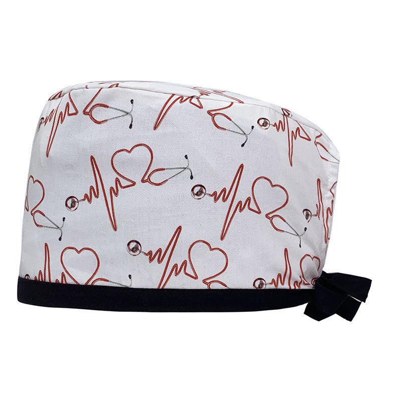 Cotton Printed Operating Cap Dentist Dental Clinic Scrub Cap Men