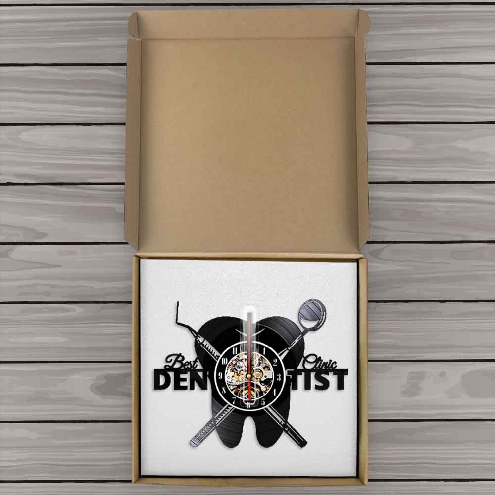 Dental vinyl record wall clock