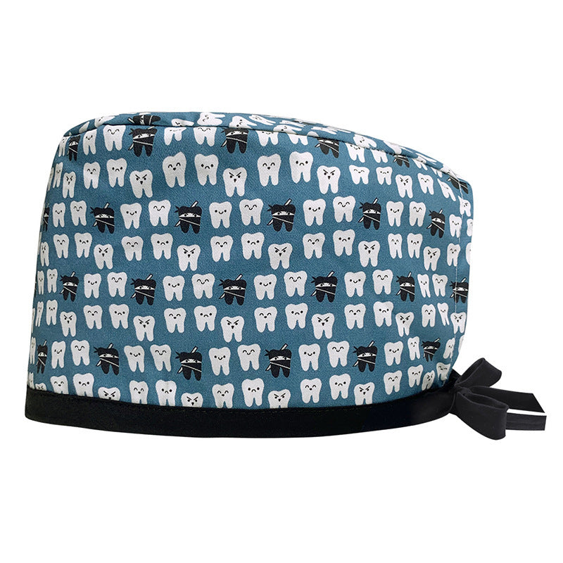 Cotton Printed Operating Cap Dentist Dental Clinic Scrub Cap Men