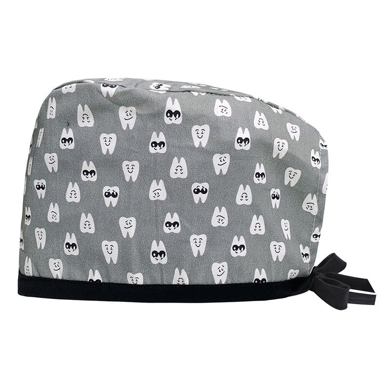 Cotton Printed Operating Cap Dentist Dental Clinic Scrub Cap Men