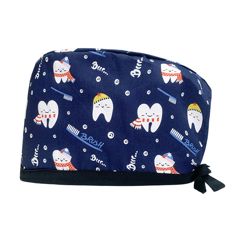 Cotton Printed Operating Cap Dentist Dental Clinic Scrub Cap Men
