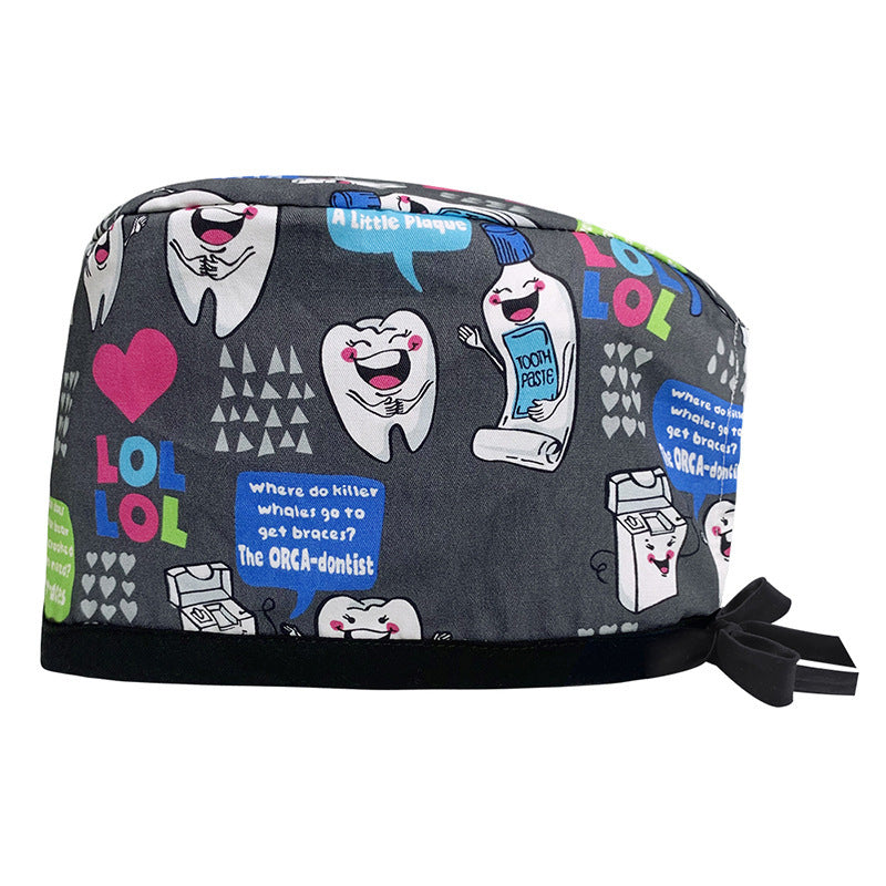 Cotton Printed Operating Cap Dentist Dental Clinic Scrub Cap Men