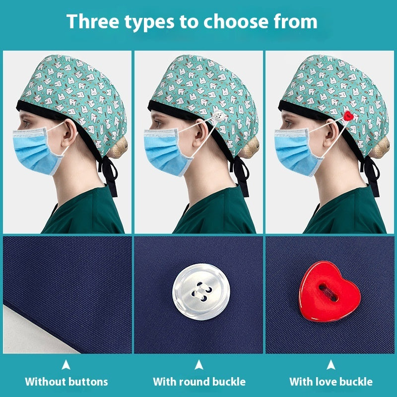 Cotton Printed Operating Cap Dentist Dental Clinic Scrub Cap Men